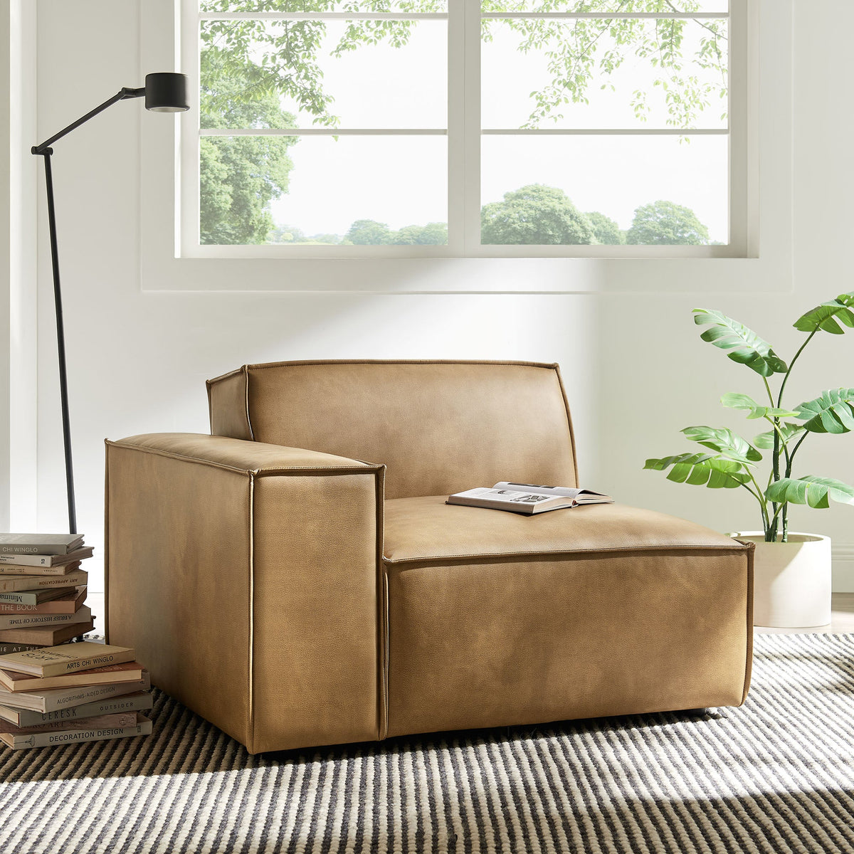 Restore Vegan Leather Left-Facing Modular Lounge Chair by Modway, photo 17 of 18