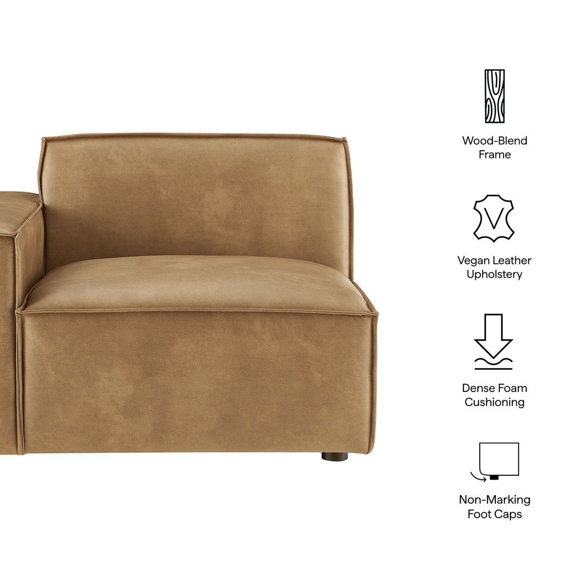 Restore Vegan Leather Left-Facing Modular Lounge Chair by Modway, photo 11 of 18