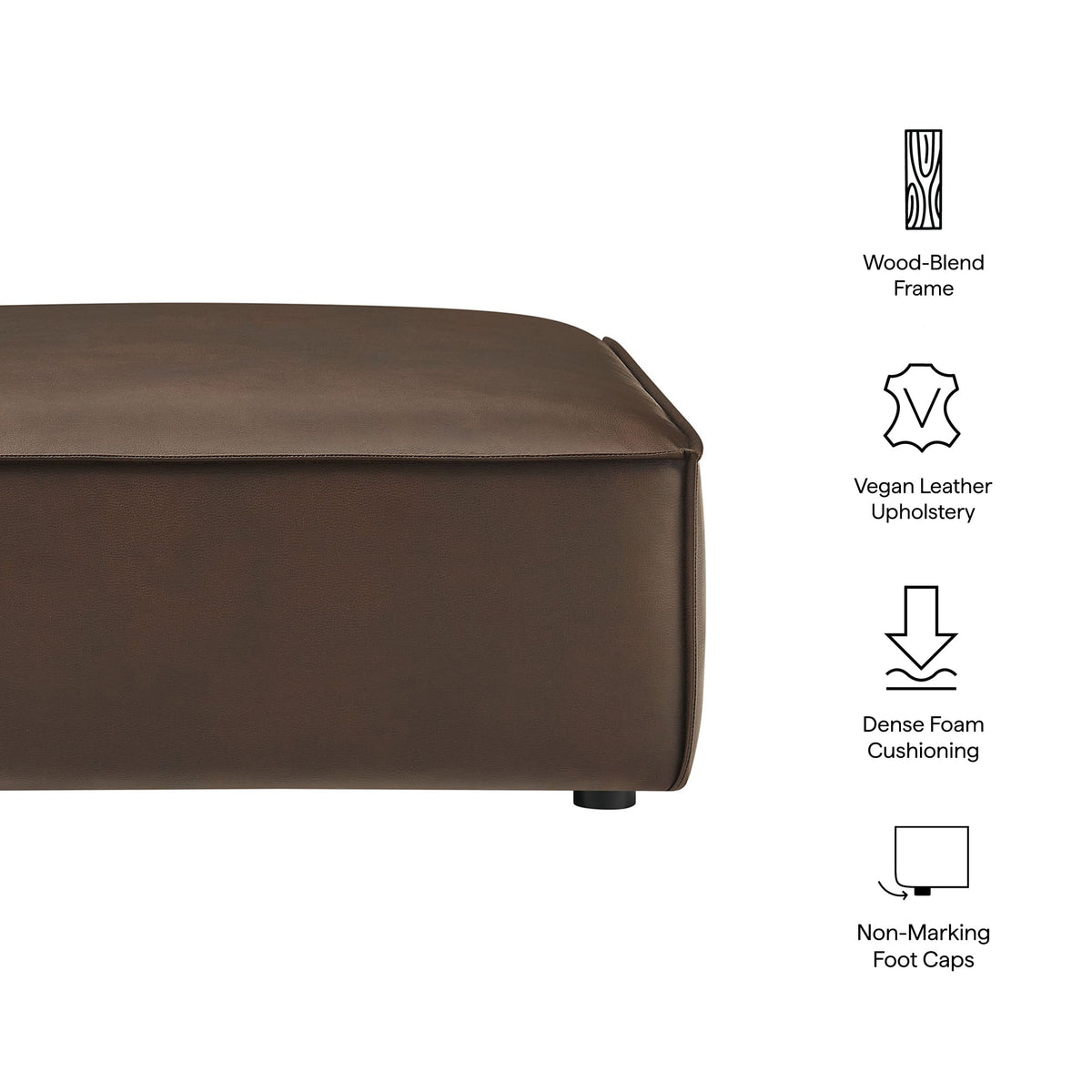 Restore Vegan Leather Modular Ottoman by Modway, photo 2 of 16