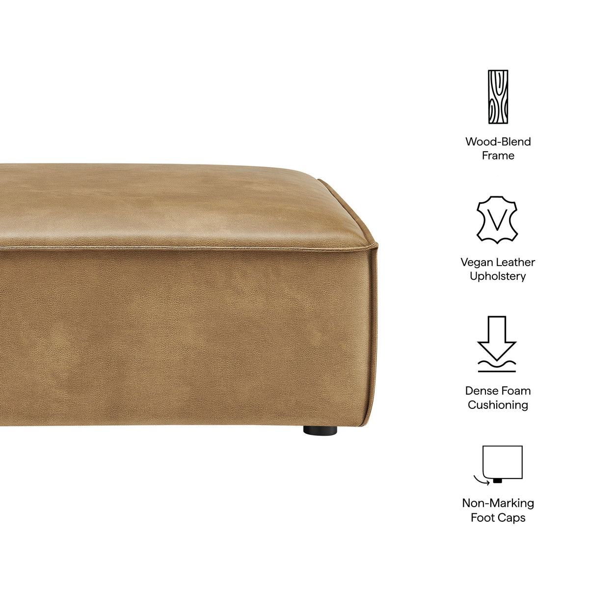 Restore Vegan Leather Modular Ottoman by Modway, photo 10 of 16