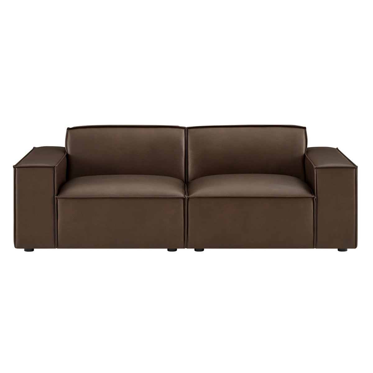 Restore 2-Piece Vegan Leather Modular Loveseat by Modway - Espresso / Toast (EEI-7404), photo 5 of 18