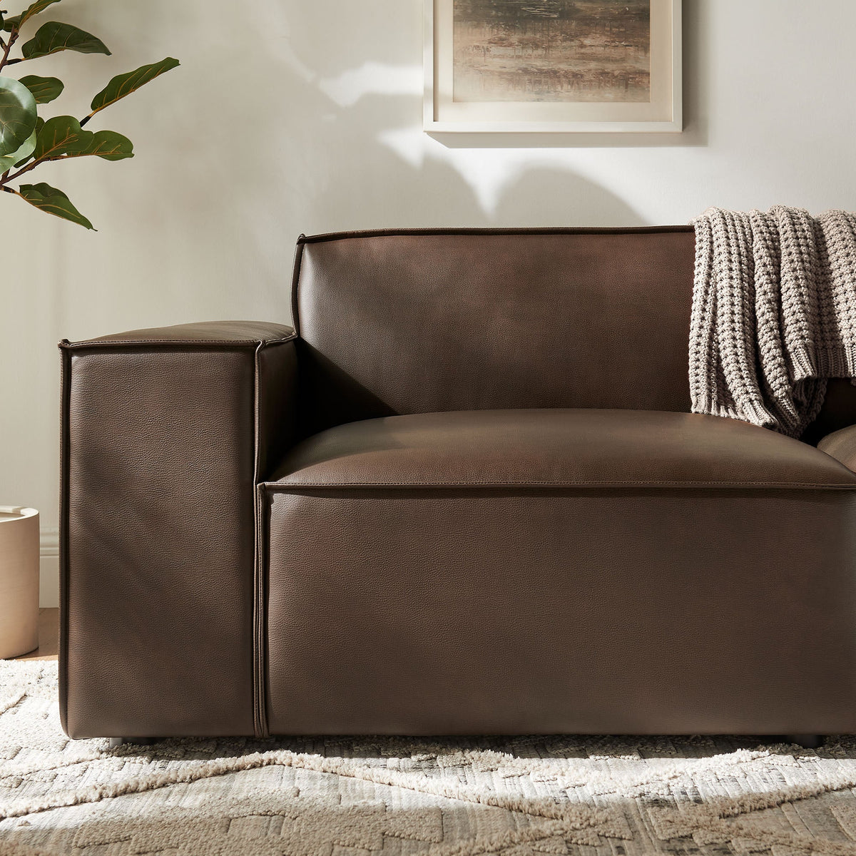 Restore 2-Piece Vegan Leather Modular Loveseat by Modway - Espresso / Toast (EEI-7404), photo 9 of 18