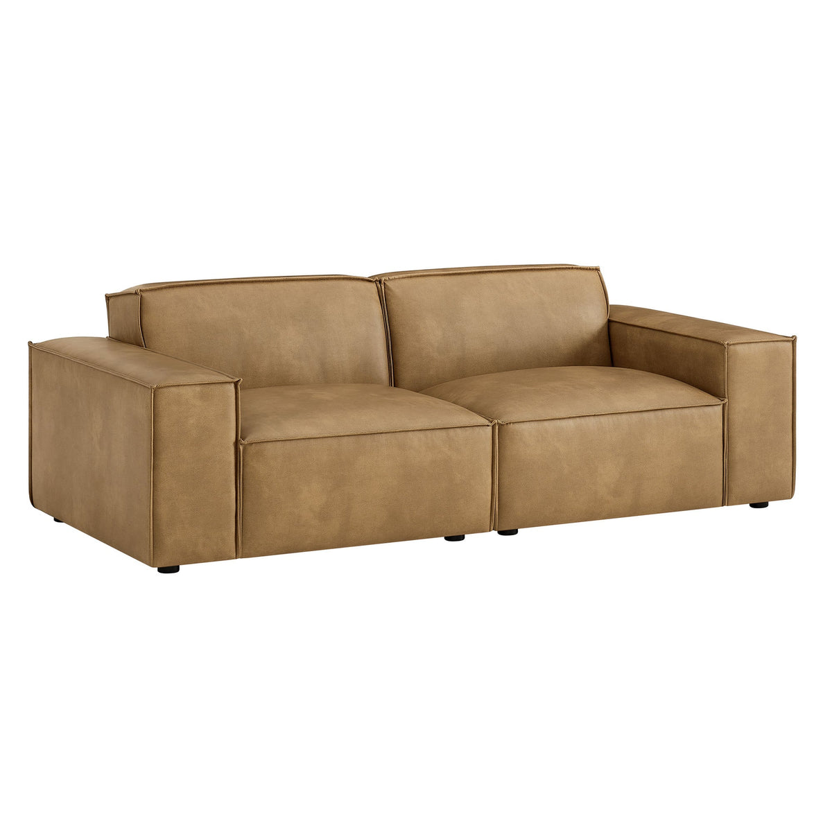 Restore 2-Piece Vegan Leather Modular Loveseat by Modway - Espresso / Toast (EEI-7404), photo 10 of 18