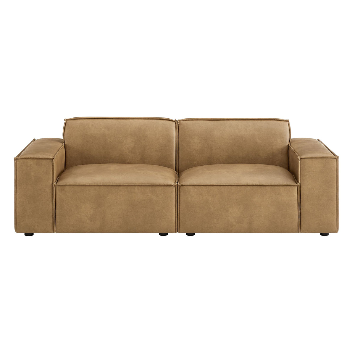 Restore 2-Piece Vegan Leather Modular Loveseat by Modway - Espresso / Toast (EEI-7404), photo 14 of 18