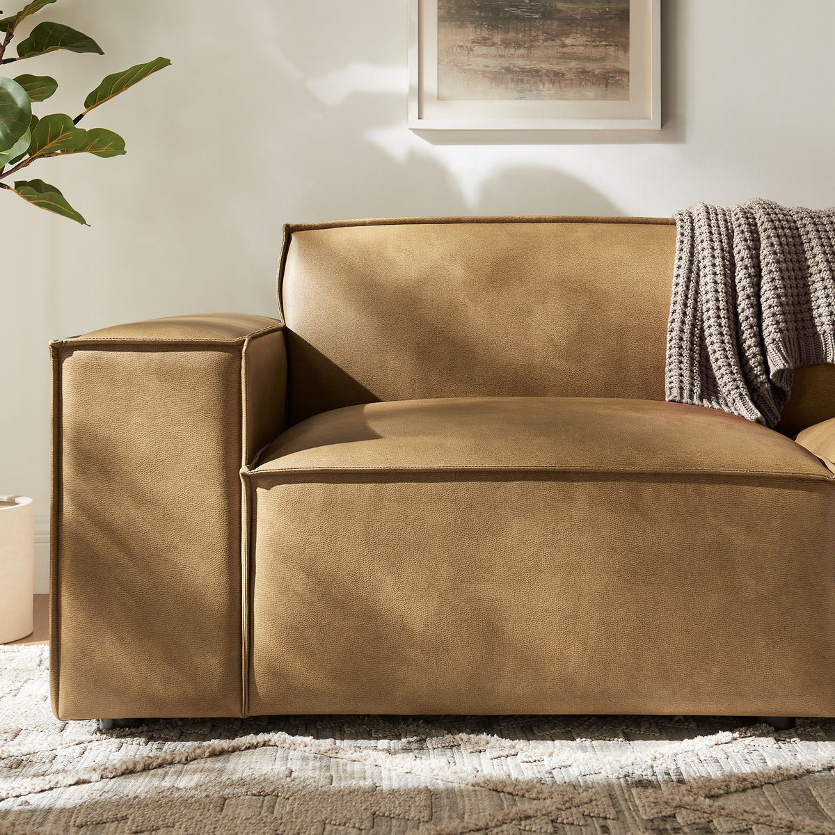 Restore 2-Piece Vegan Leather Modular Loveseat by Modway - Espresso / Toast (EEI-7404), photo 18 of 18