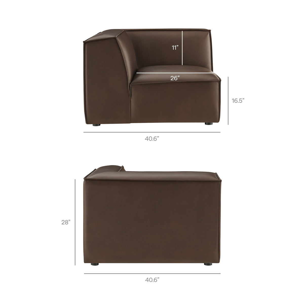Restore 5-Piece Vegan Leather Modular L-Shaped Sofa by Modway, photo 5 of 22