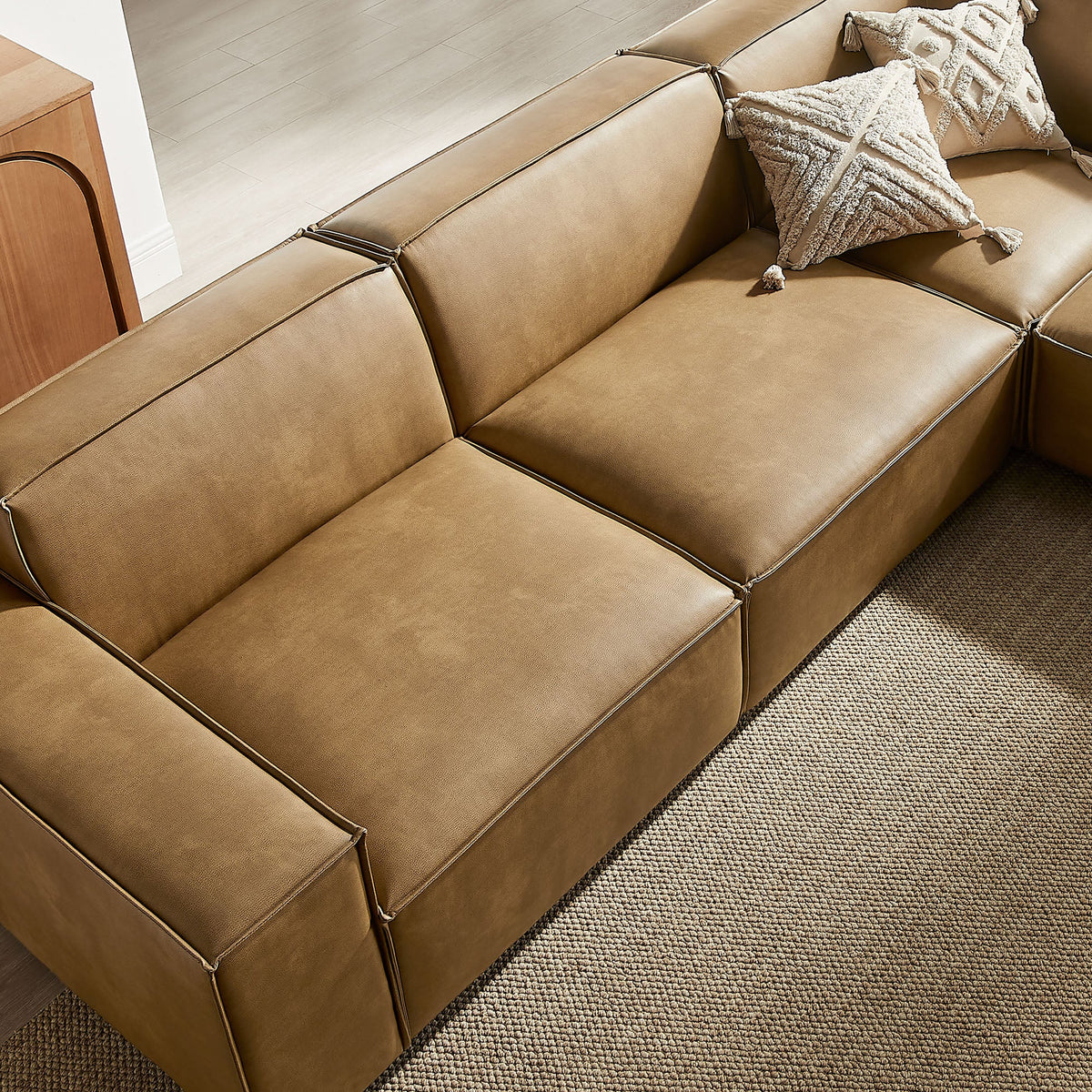 Restore 5-Piece Vegan Leather Modular L-Shaped Sofa by Modway, photo 21 of 22