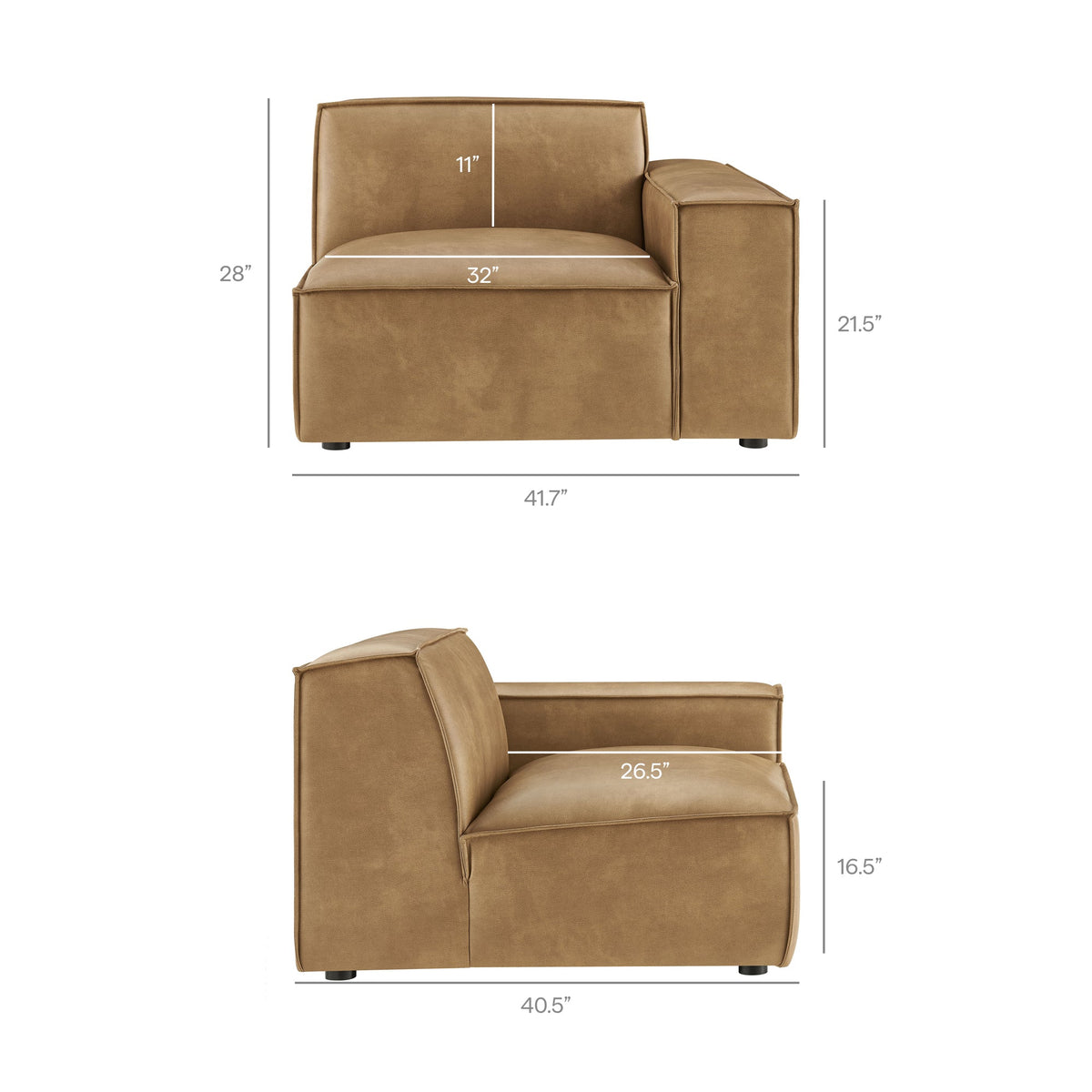 Restore 5-Piece Vegan Leather Modular L-Shaped Sofa by Modway, photo 17 of 22