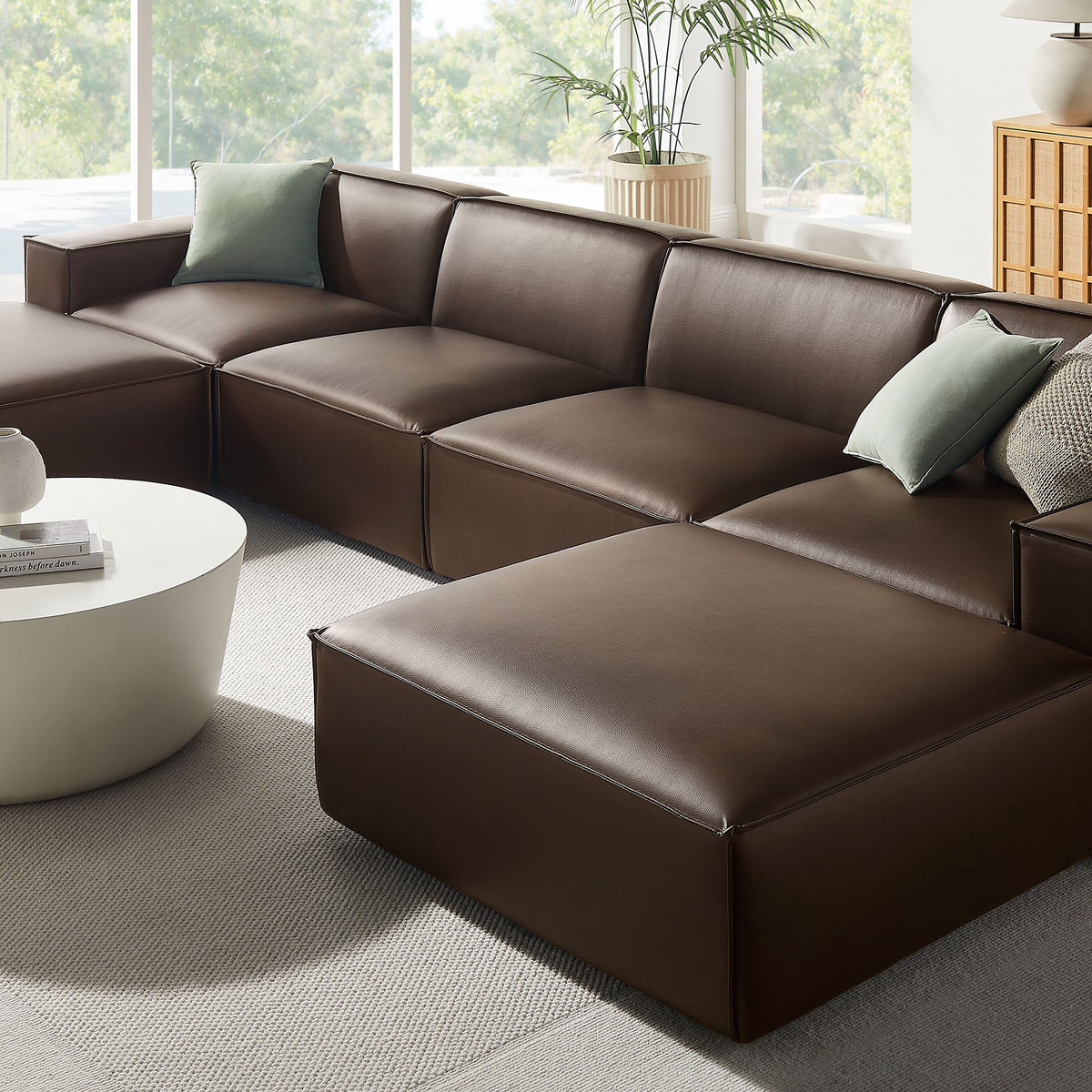 Restore 6-Piece Vegan Leather Modular Sectional Sofa by Modway, photo 10 of 22