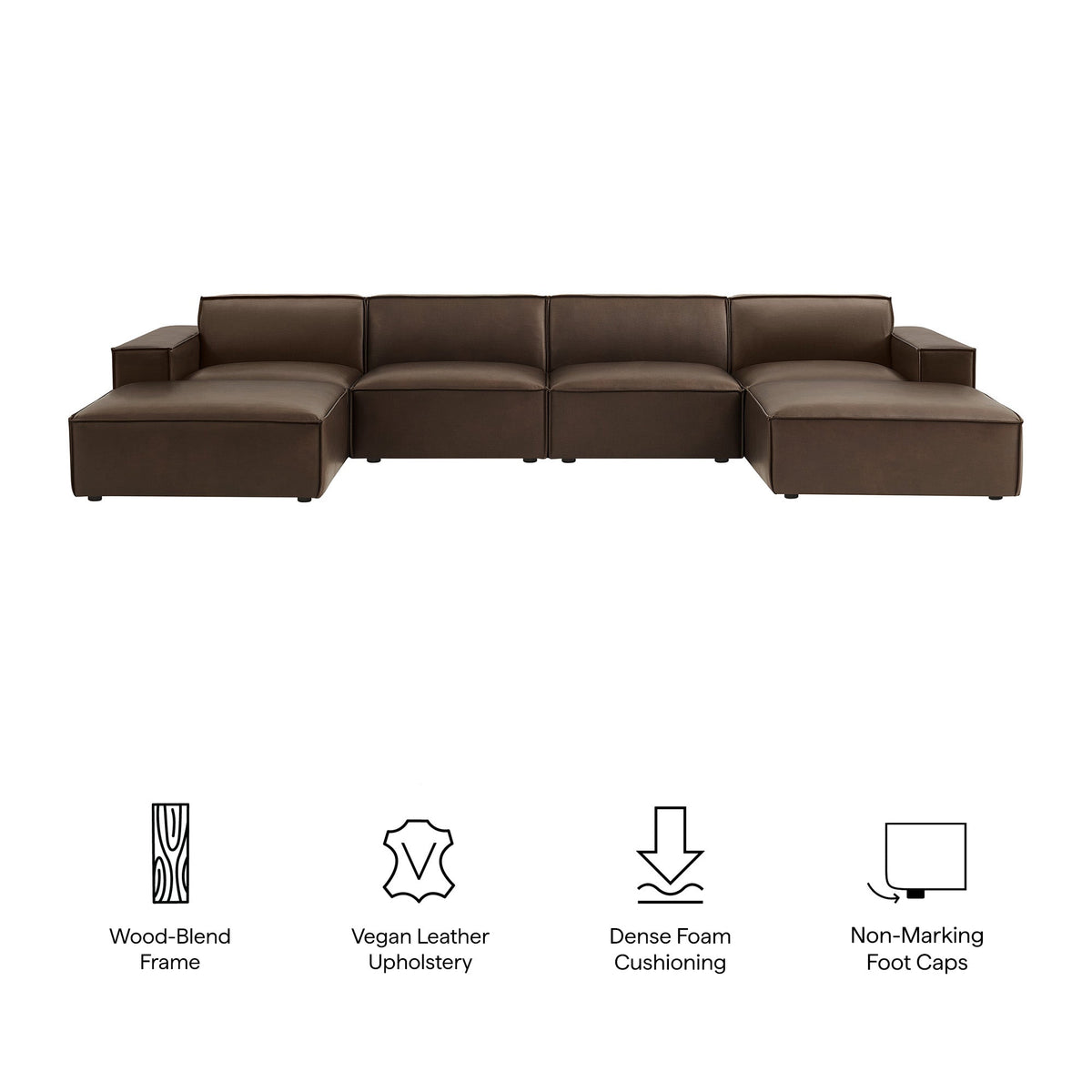 Restore 6-Piece Vegan Leather Modular Sectional Sofa by Modway, photo 2 of 22