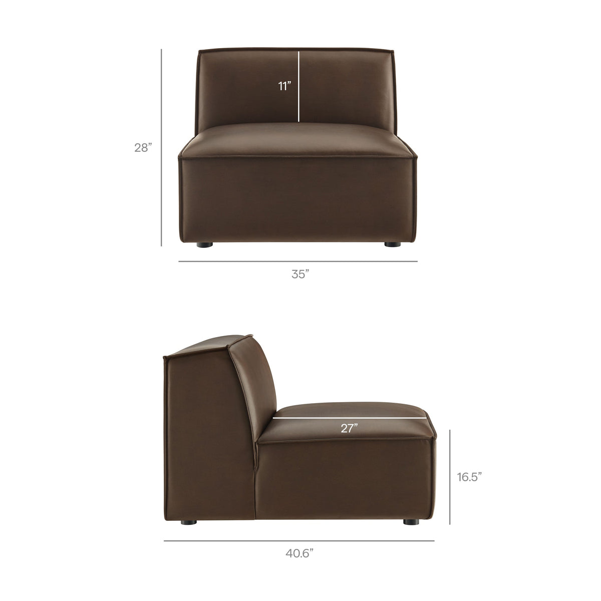 Restore 6-Piece Vegan Leather Modular Sectional Sofa by Modway, photo 5 of 22