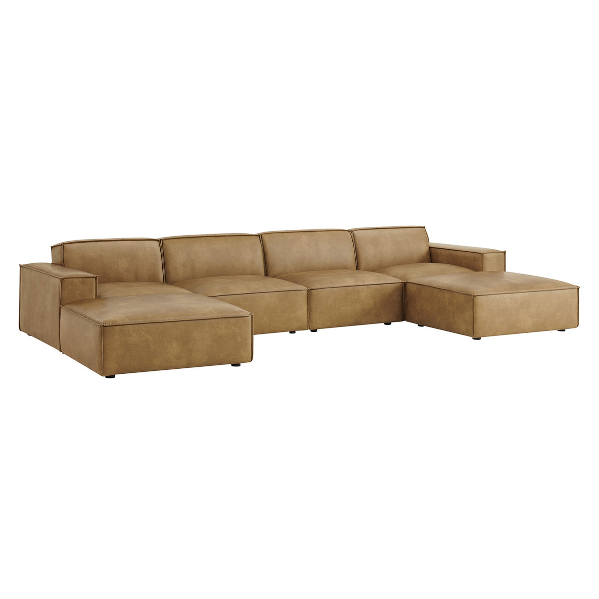 Restore 6-Piece Vegan Leather Modular Sectional Sofa by Modway, photo 12 of 22