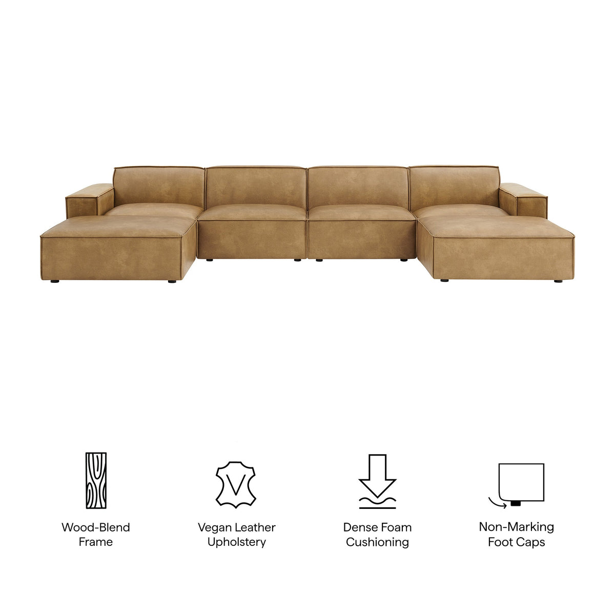 Restore 6-Piece Vegan Leather Modular Sectional Sofa by Modway, photo 13 of 22