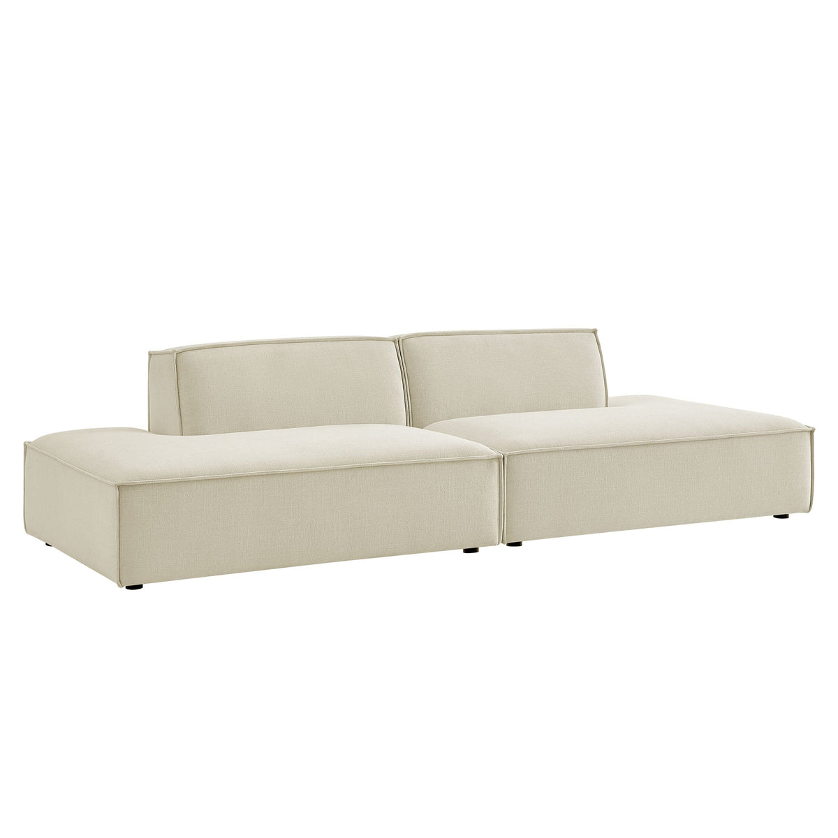 Restore 2-Piece Performance Fabric Upholstered Modular Loveseat by Modway - Ecru / Foliage / Mocha / Pewter / Sky (EEI-7423)