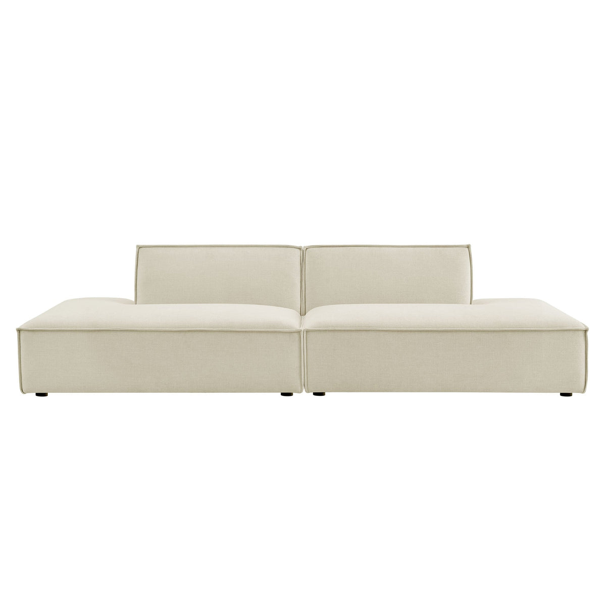 Restore 2-Piece Performance Fabric Upholstered Modular Loveseat by Modway - Ecru / Foliage / Mocha / Pewter / Sky (EEI-7423), photo 6 of 41