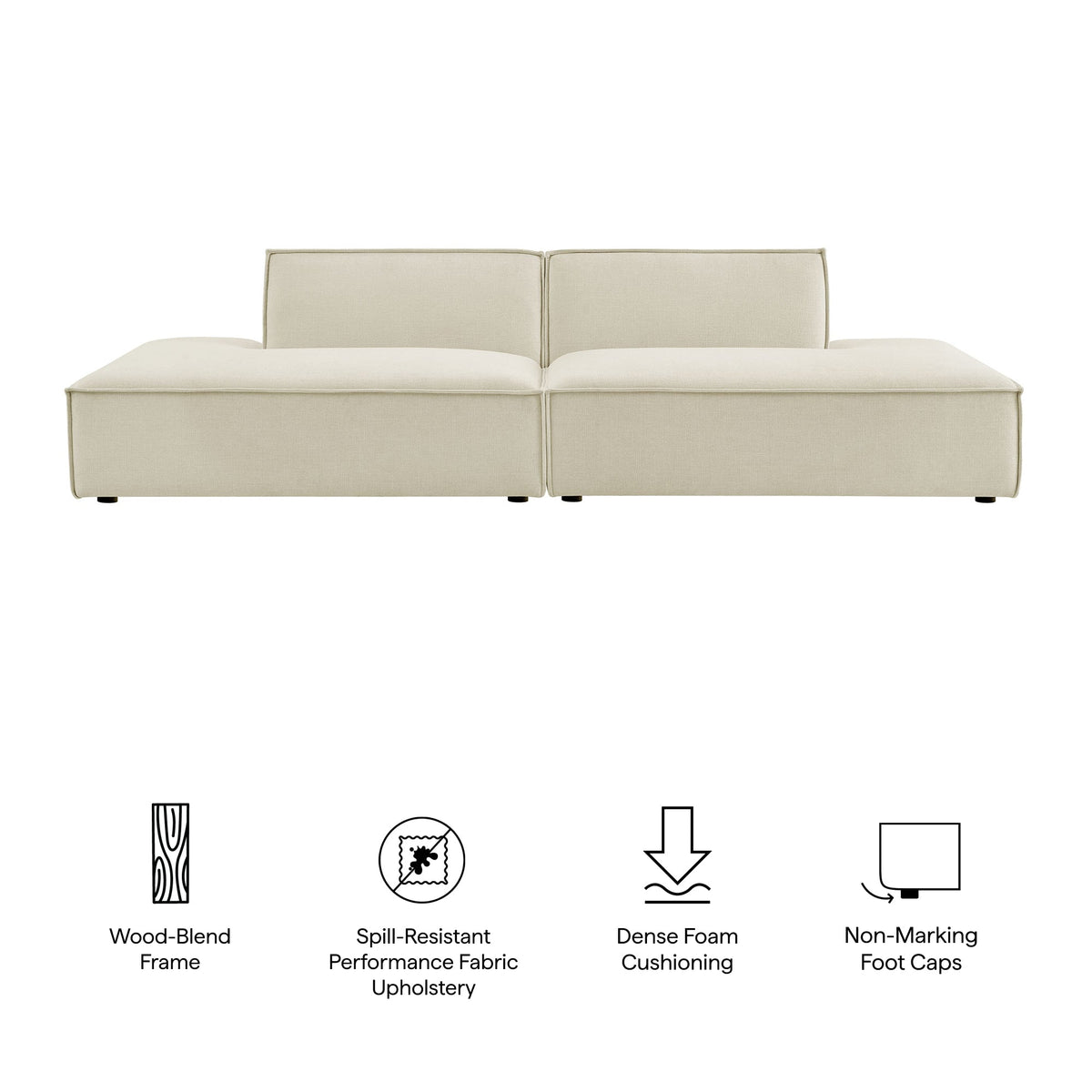 Restore 2-Piece Performance Fabric Upholstered Modular Loveseat by Modway - Ecru / Foliage / Mocha / Pewter / Sky (EEI-7423), photo 2 of 41