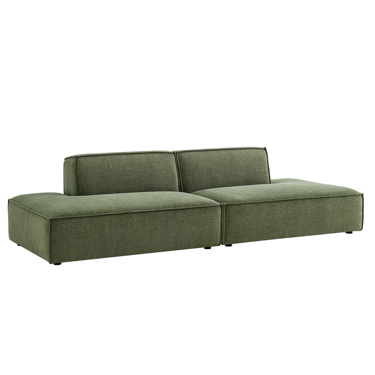 Restore 2-Piece Performance Fabric Upholstered Modular Loveseat by Modway - Ecru / Foliage / Mocha / Pewter / Sky (EEI-7423), photo 11 of 41