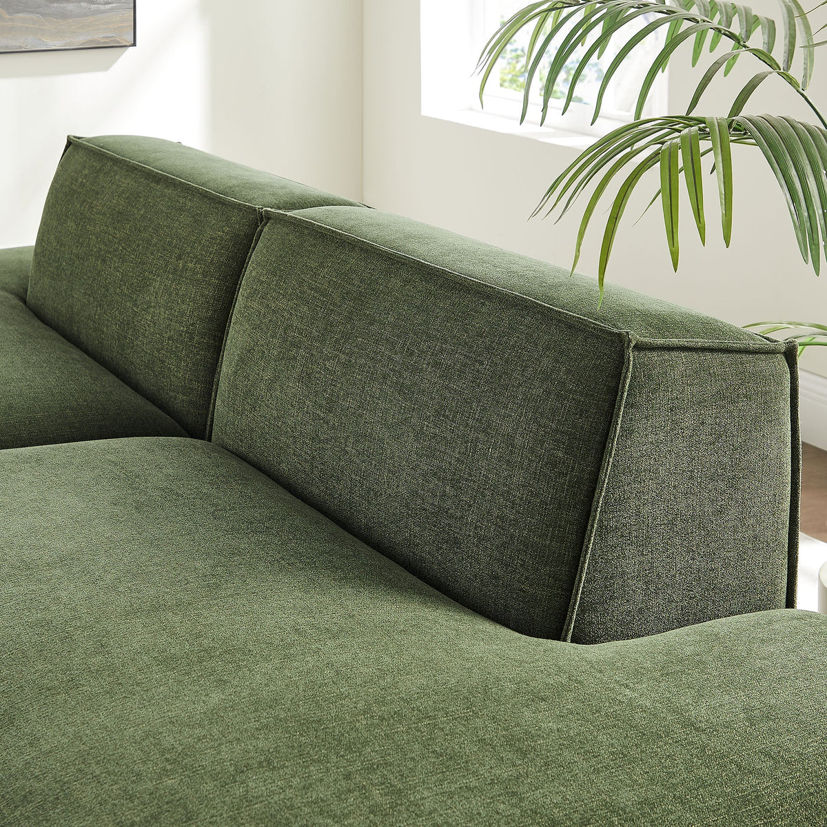Restore 2-Piece Performance Fabric Upholstered Modular Loveseat by Modway - Ecru / Foliage / Mocha / Pewter / Sky (EEI-7423), photo 19 of 41