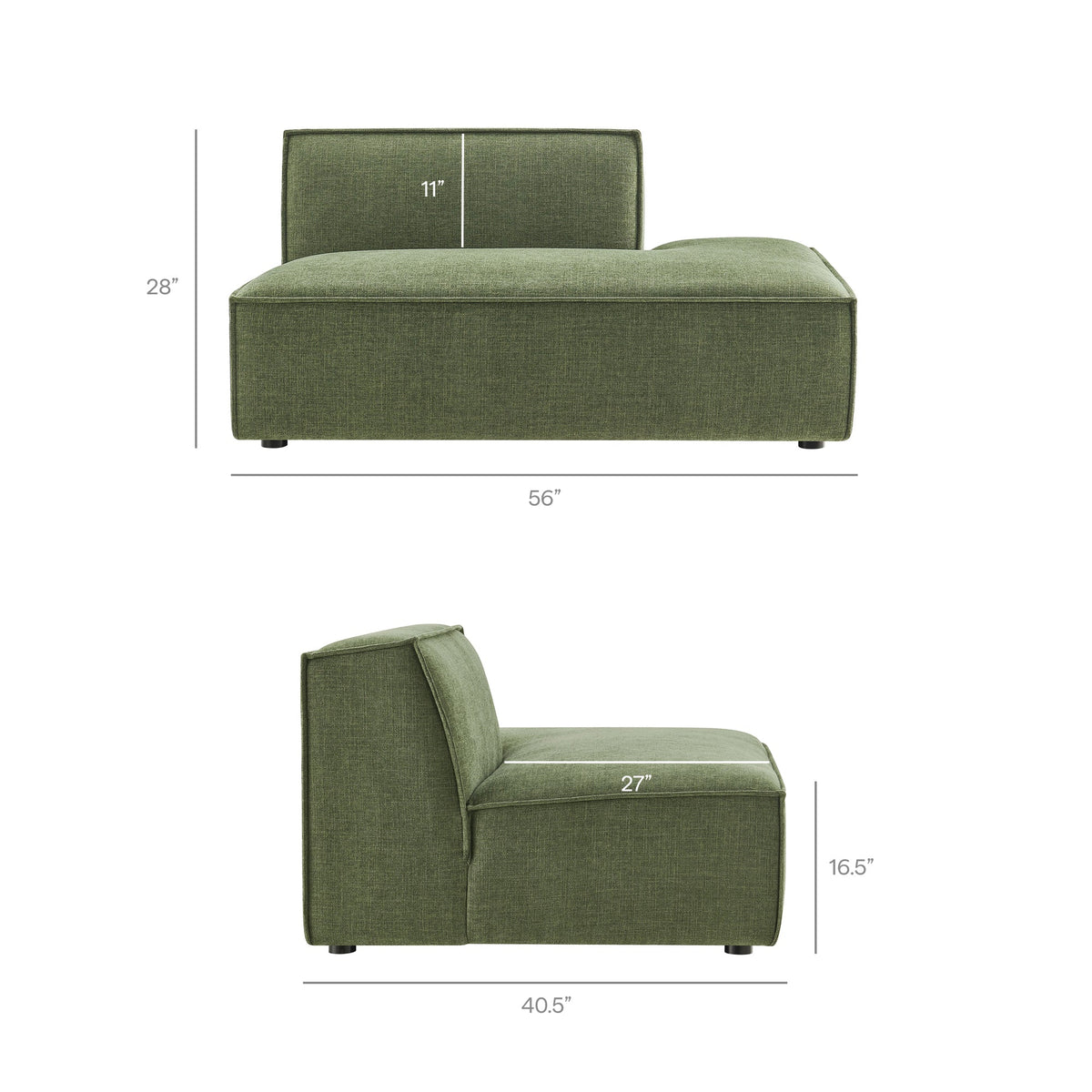 Restore 2-Piece Performance Fabric Upholstered Modular Loveseat by Modway - Ecru / Foliage / Mocha / Pewter / Sky (EEI-7423), photo 15 of 41