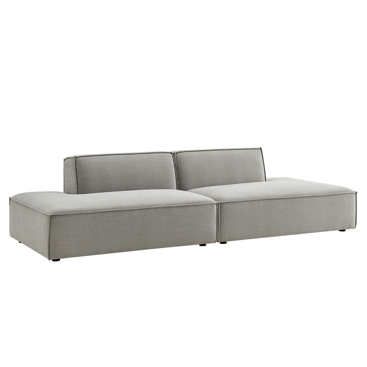 Restore 2-Piece Performance Fabric Upholstered Modular Loveseat by Modway - Ecru / Foliage / Mocha / Pewter / Sky (EEI-7423), photo 31 of 41