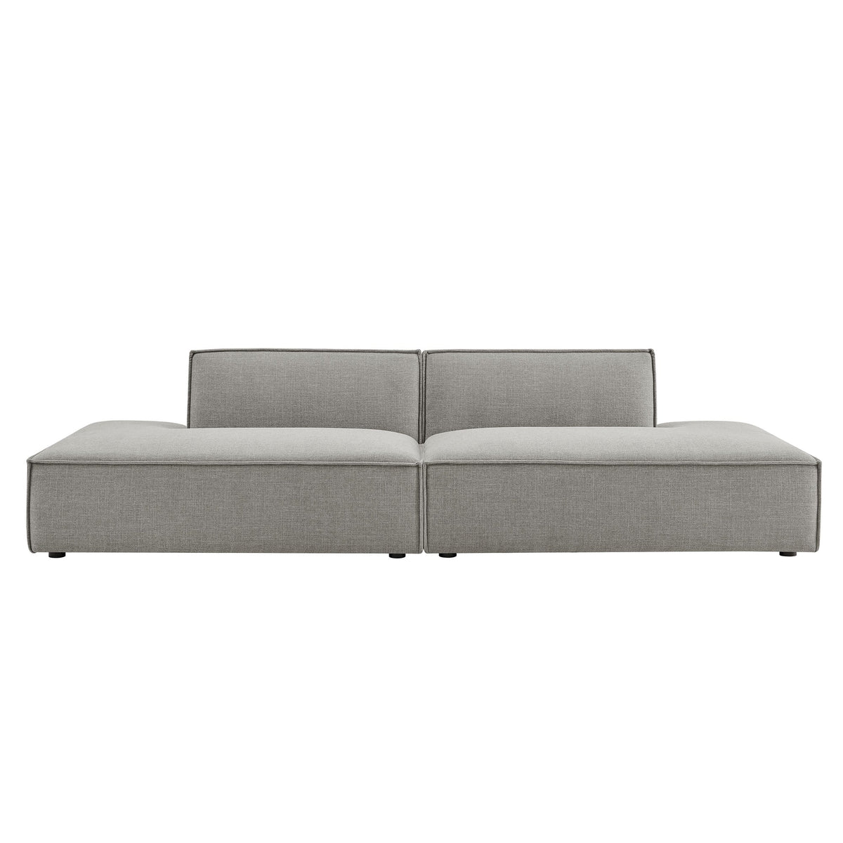Restore 2-Piece Performance Fabric Upholstered Modular Loveseat by Modway - Ecru / Foliage / Mocha / Pewter / Sky (EEI-7423), photo 36 of 41