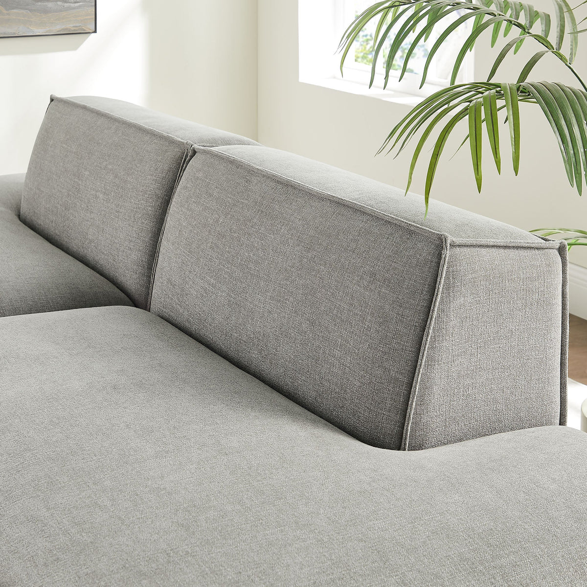 Restore 2-Piece Performance Fabric Upholstered Modular Loveseat by Modway - Ecru / Foliage / Mocha / Pewter / Sky (EEI-7423), photo 39 of 41