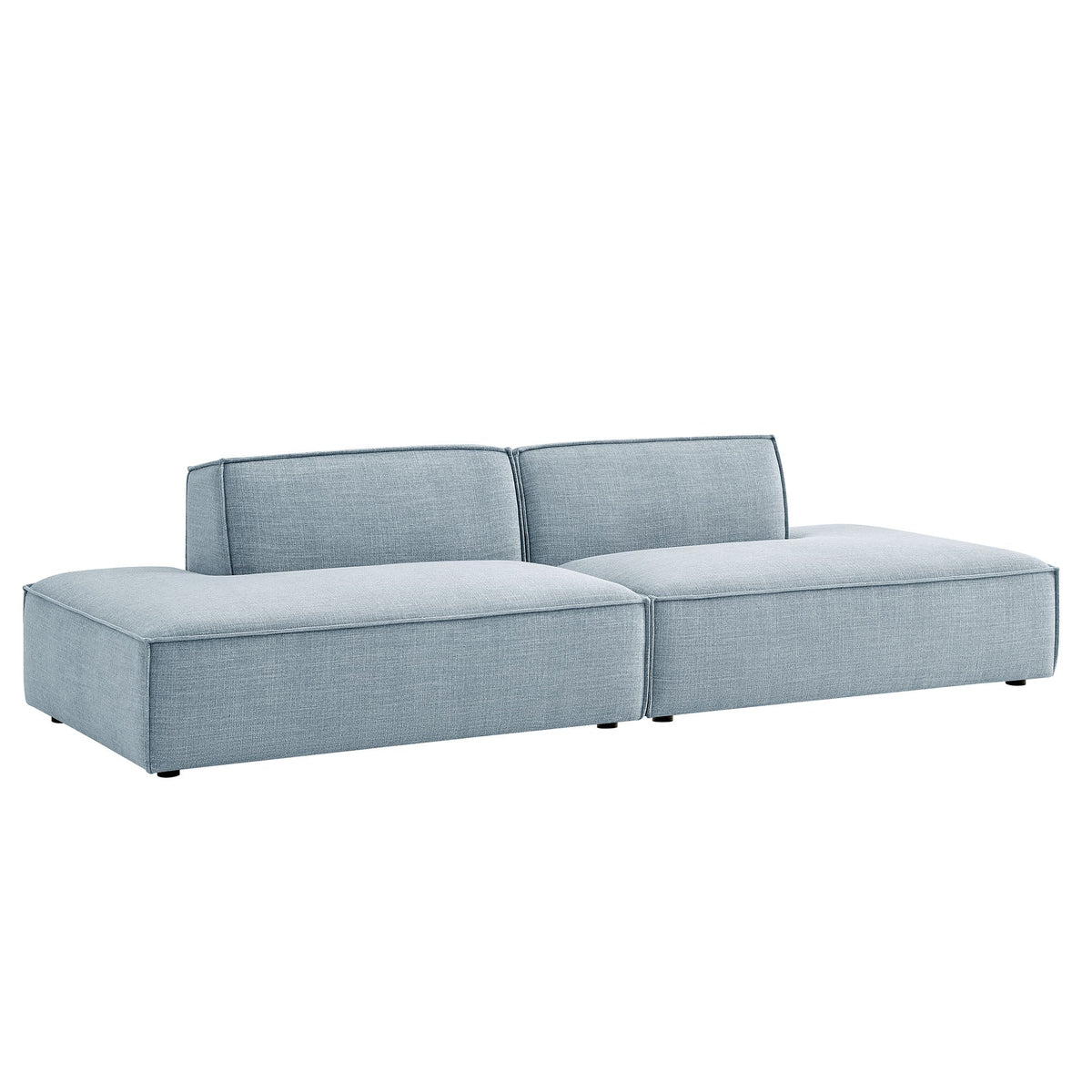 Restore 2-Piece Performance Fabric Upholstered Modular Loveseat by Modway - Ecru / Foliage / Mocha / Pewter / Sky (EEI-7423), photo 41 of 41