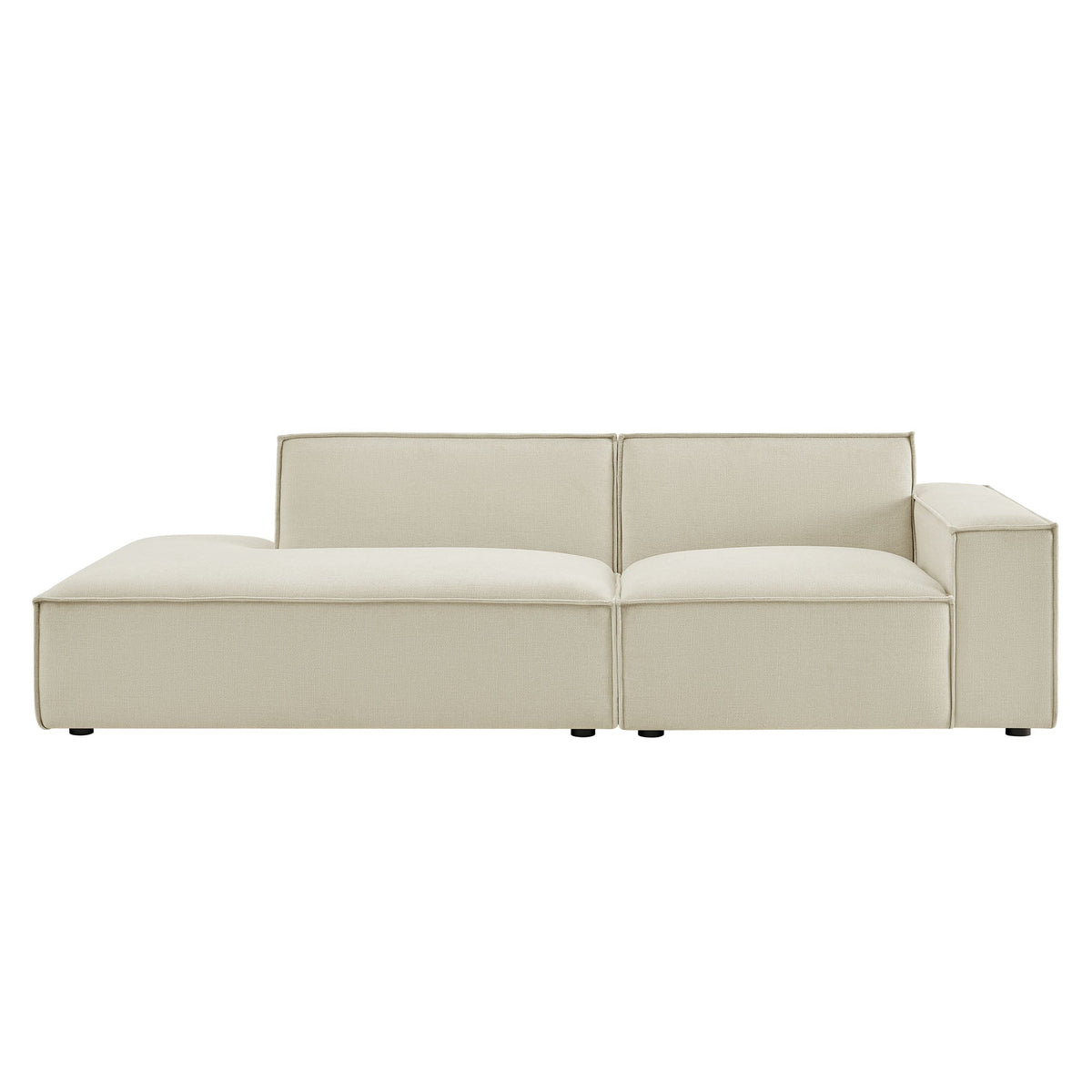 Restore 2-Piece Performance Fabric Upholstered Modular Loveseat by Modway - Ecru / Foliage / Mocha / Pewter / Sky (EEI-7427), photo 6 of 41