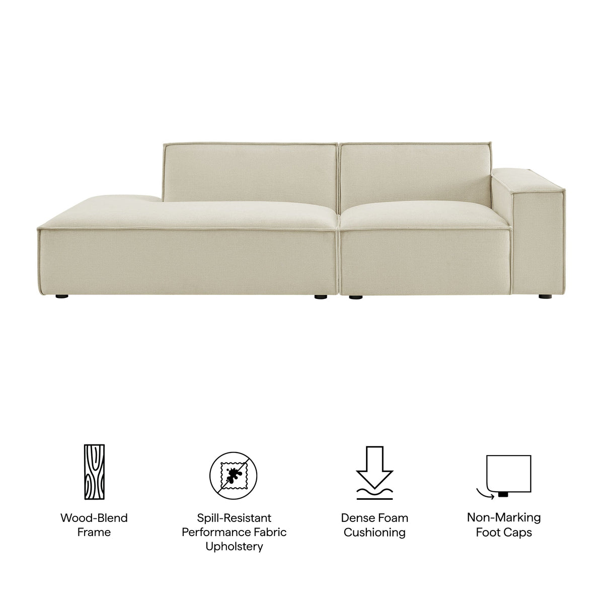 Restore 2-Piece Performance Fabric Upholstered Modular Loveseat by Modway - Ecru / Foliage / Mocha / Pewter / Sky (EEI-7427), photo 2 of 41