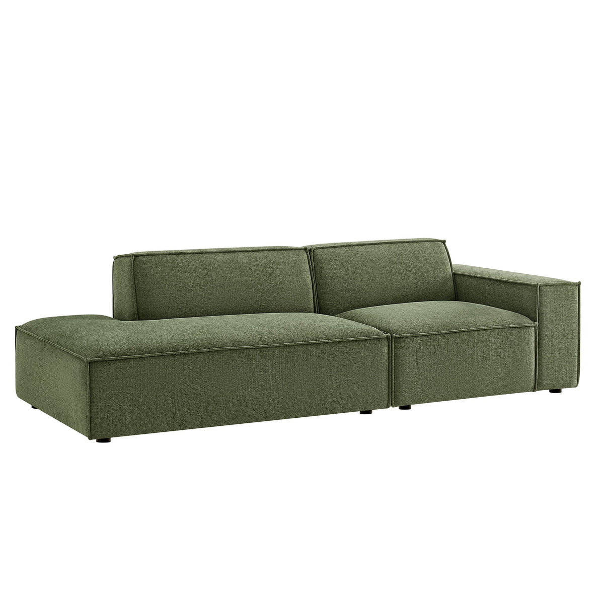 Restore 2-Piece Performance Fabric Upholstered Modular Loveseat by Modway - Ecru / Foliage / Mocha / Pewter / Sky (EEI-7427), photo 11 of 41