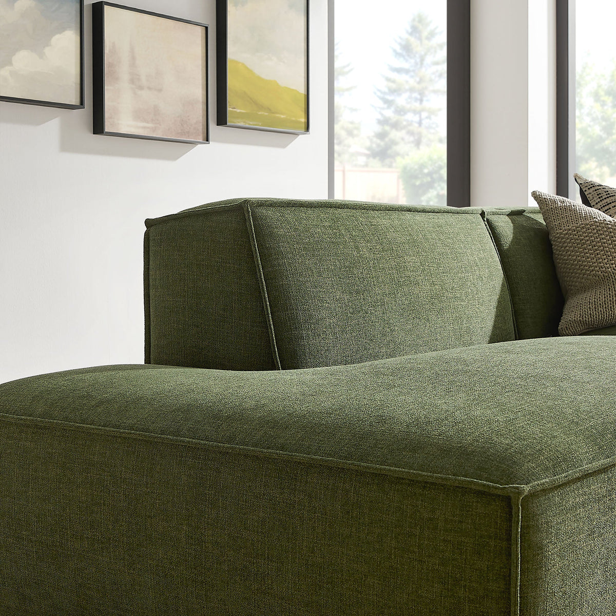 Restore 2-Piece Performance Fabric Upholstered Modular Loveseat by Modway - Ecru / Foliage / Mocha / Pewter / Sky (EEI-7427), photo 19 of 41