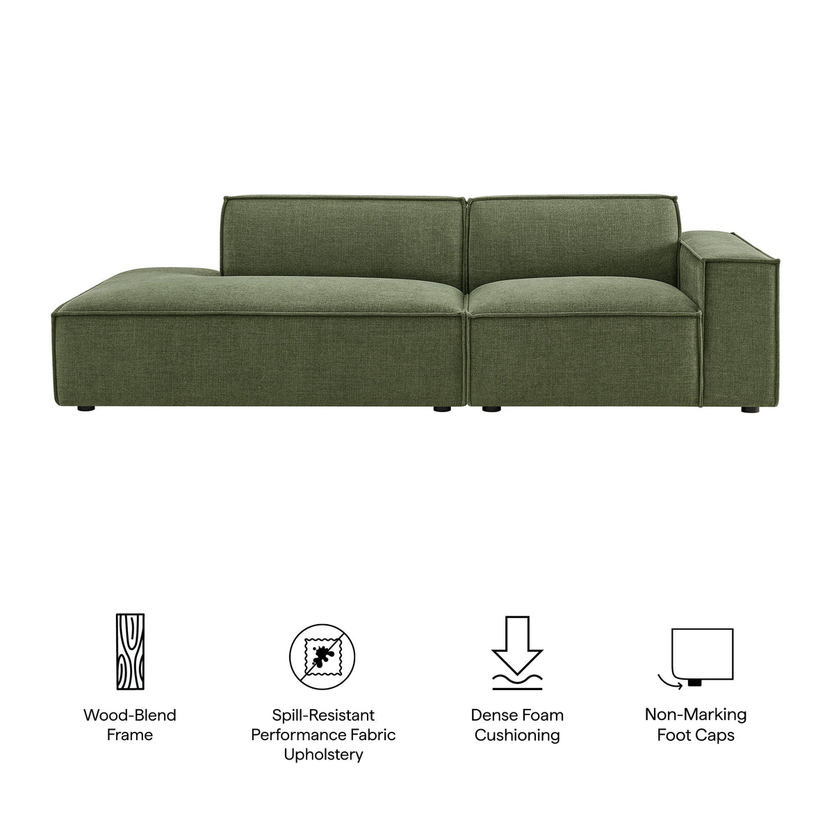 Restore 2-Piece Performance Fabric Upholstered Modular Loveseat by Modway - Ecru / Foliage / Mocha / Pewter / Sky (EEI-7427), photo 12 of 41