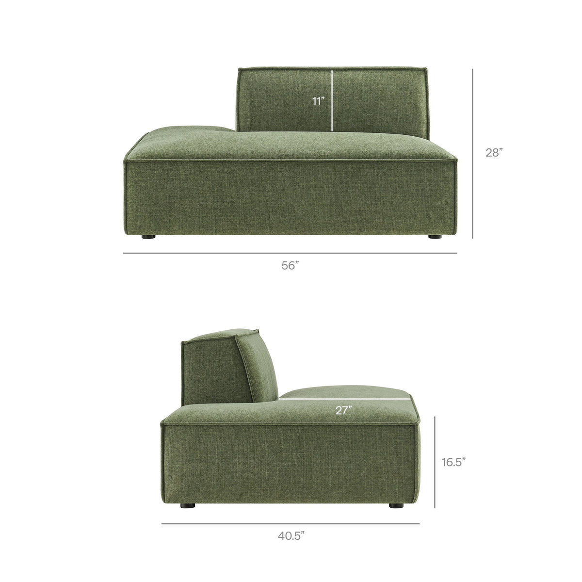 Restore 2-Piece Performance Fabric Upholstered Modular Loveseat by Modway - Ecru / Foliage / Mocha / Pewter / Sky (EEI-7427), photo 15 of 41