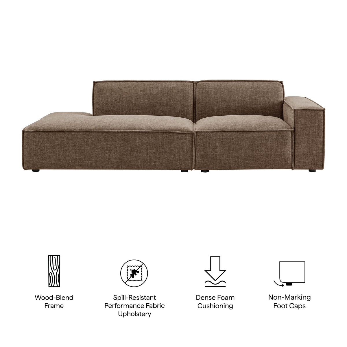 Restore 2-Piece Performance Fabric Upholstered Modular Loveseat by Modway - Ecru / Foliage / Mocha / Pewter / Sky (EEI-7427), photo 22 of 41