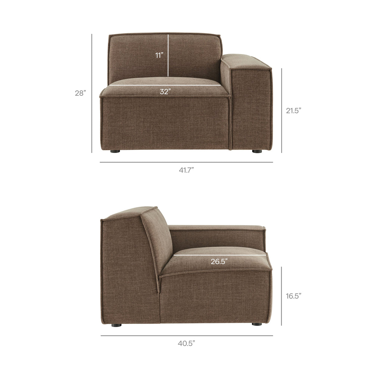 Restore 2-Piece Performance Fabric Upholstered Modular Loveseat by Modway - Ecru / Foliage / Mocha / Pewter / Sky (EEI-7427), photo 25 of 41