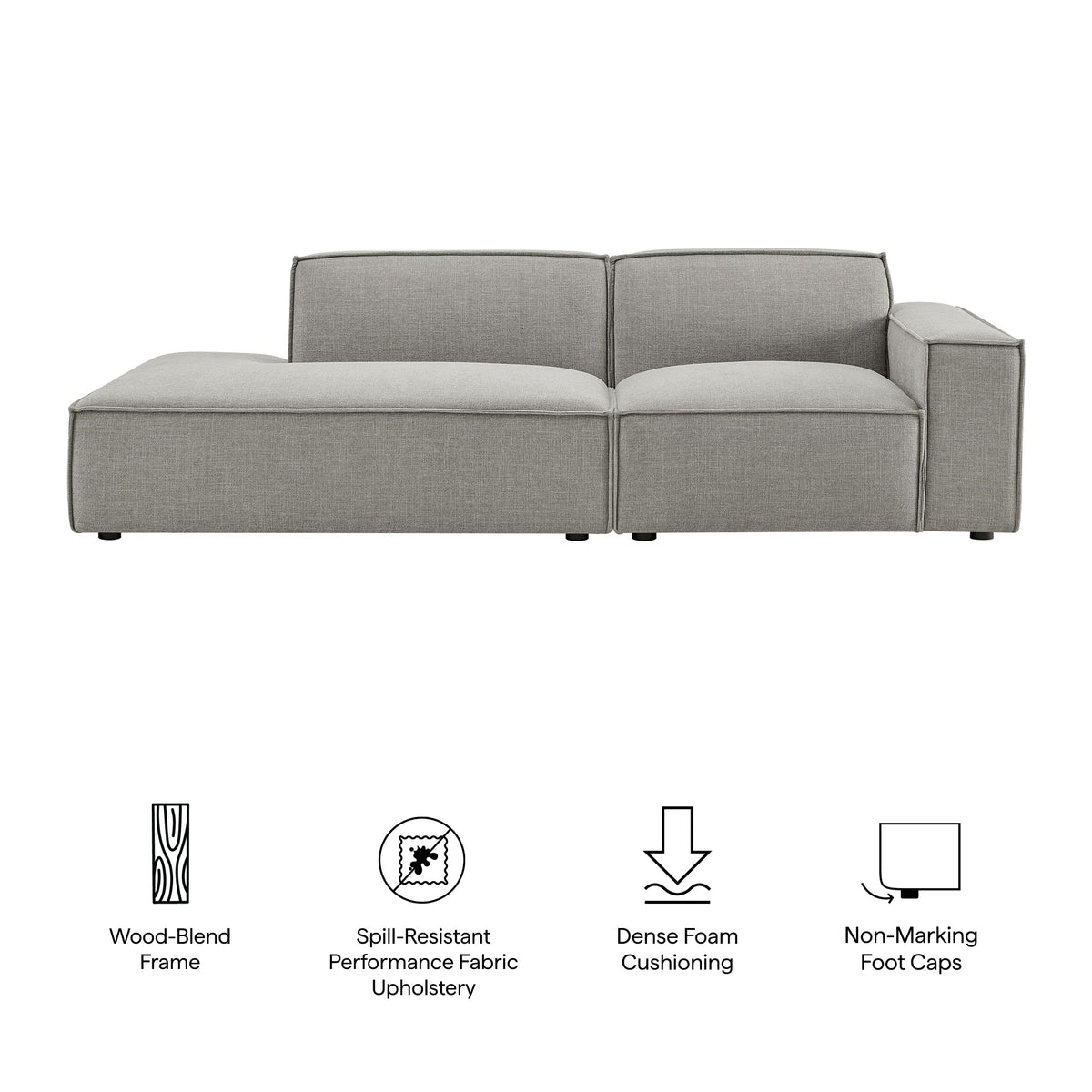 Restore 2-Piece Performance Fabric Upholstered Modular Loveseat by Modway - Ecru / Foliage / Mocha / Pewter / Sky (EEI-7427), photo 32 of 41