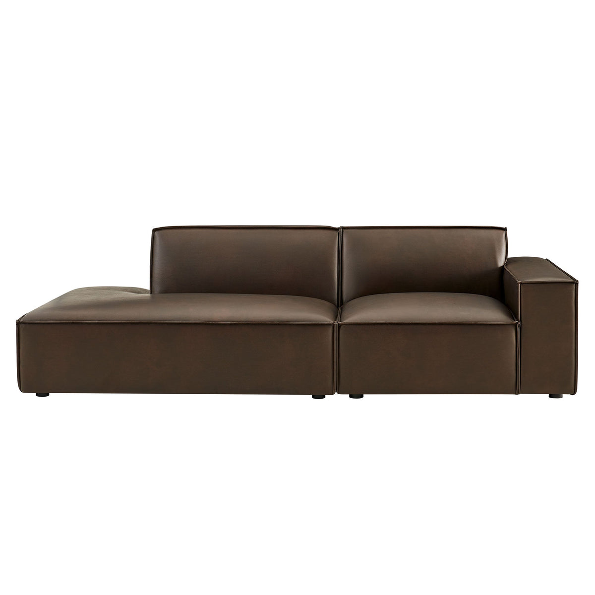 Restore 2-Piece Vegan Leather Modular Loveseat by Modway - Espresso / Toast (EEI-7428), photo 5 of 18