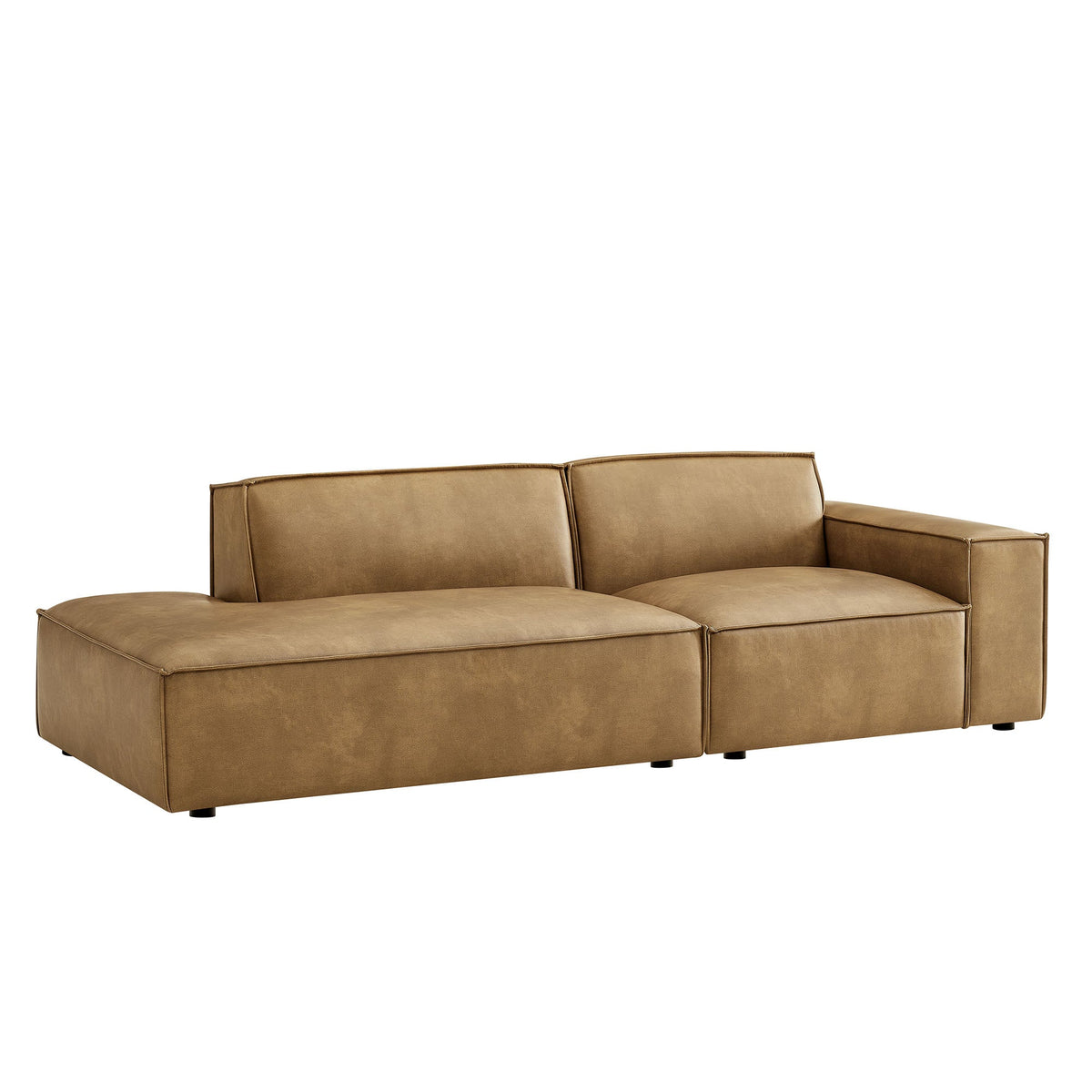 Restore 2-Piece Vegan Leather Modular Loveseat by Modway - Espresso / Toast (EEI-7428), photo 10 of 18