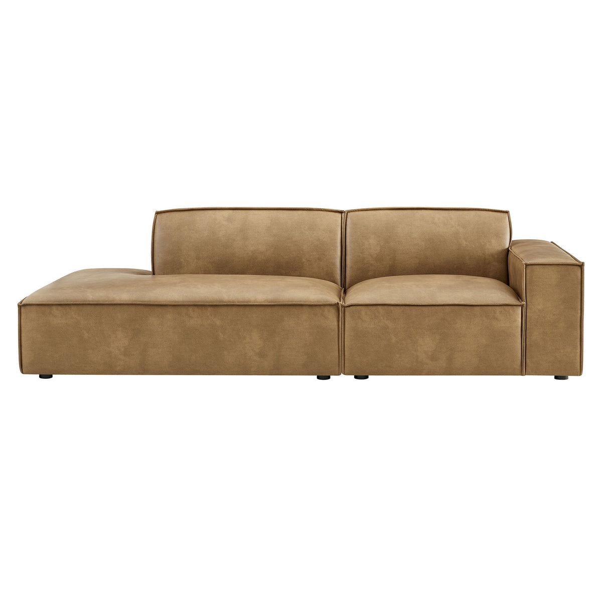 Restore 2-Piece Vegan Leather Modular Loveseat by Modway - Espresso / Toast (EEI-7428), photo 14 of 18