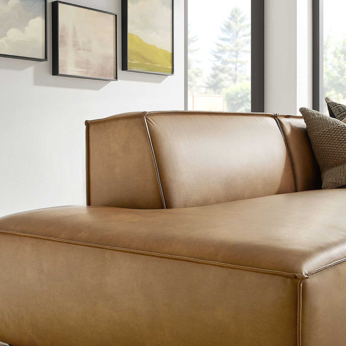 Restore 2-Piece Vegan Leather Modular Loveseat by Modway - Espresso / Toast (EEI-7428), photo 17 of 18