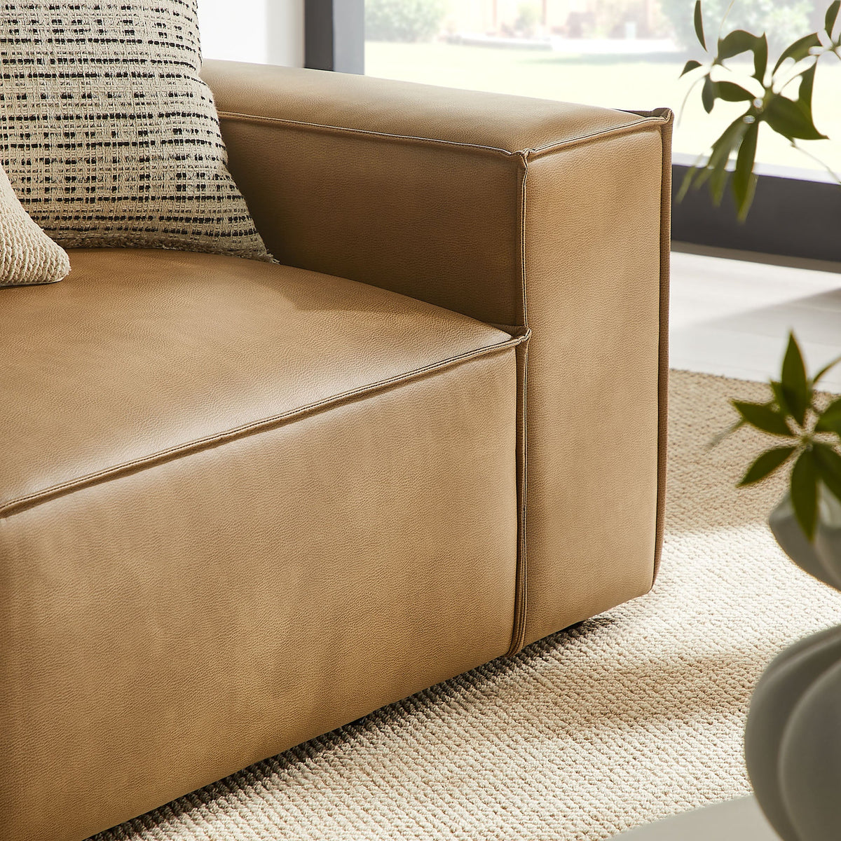 Restore 2-Piece Vegan Leather Modular Loveseat by Modway - Espresso / Toast (EEI-7428), photo 18 of 18