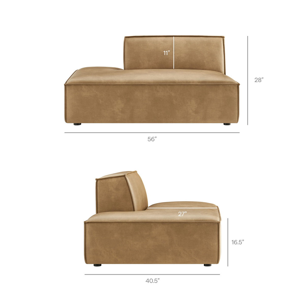 Restore 2-Piece Vegan Leather Modular Loveseat by Modway - Espresso / Toast (EEI-7428), photo 13 of 18