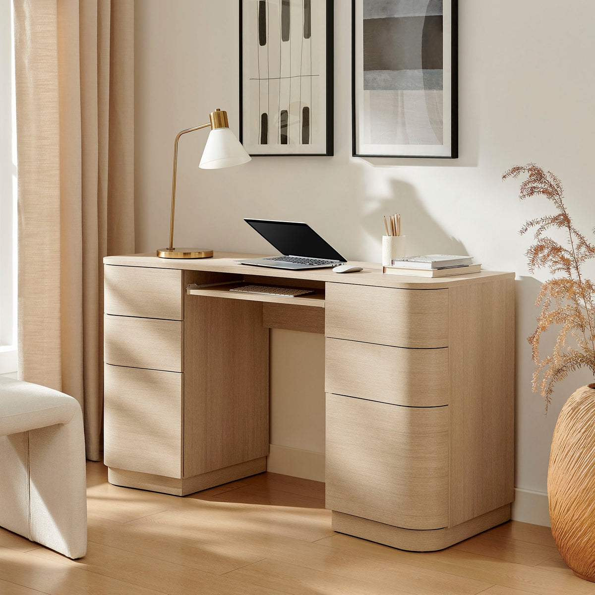 Mirae 55" 6-Drawer Curved Office Desk by Modway, photo 18 of 20