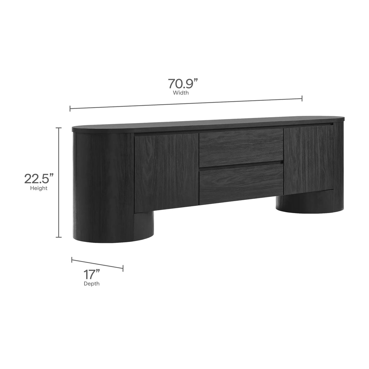 Duval 71 Inch Oval TV Cabinet by Modway by HouseOfZazla