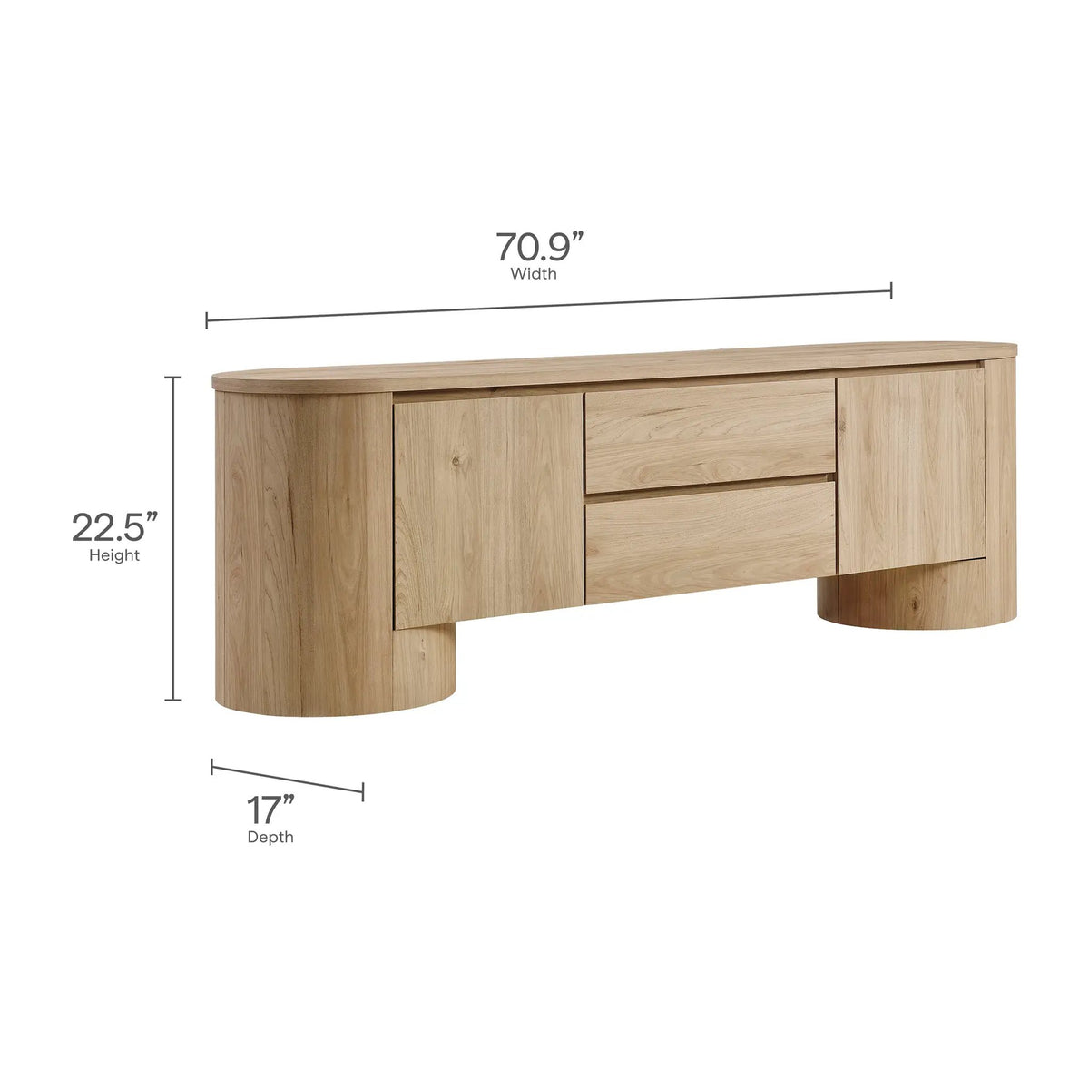 Duval 71 Inch Oval TV Cabinet by Modway by HouseOfZazla
