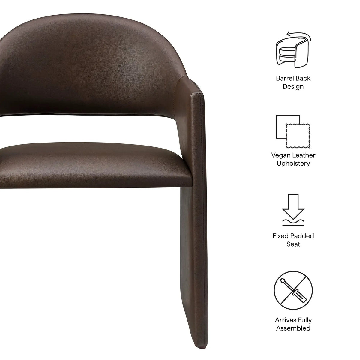 Talia Vegan Leather Dining Armchair by Modway by HouseOfZazla