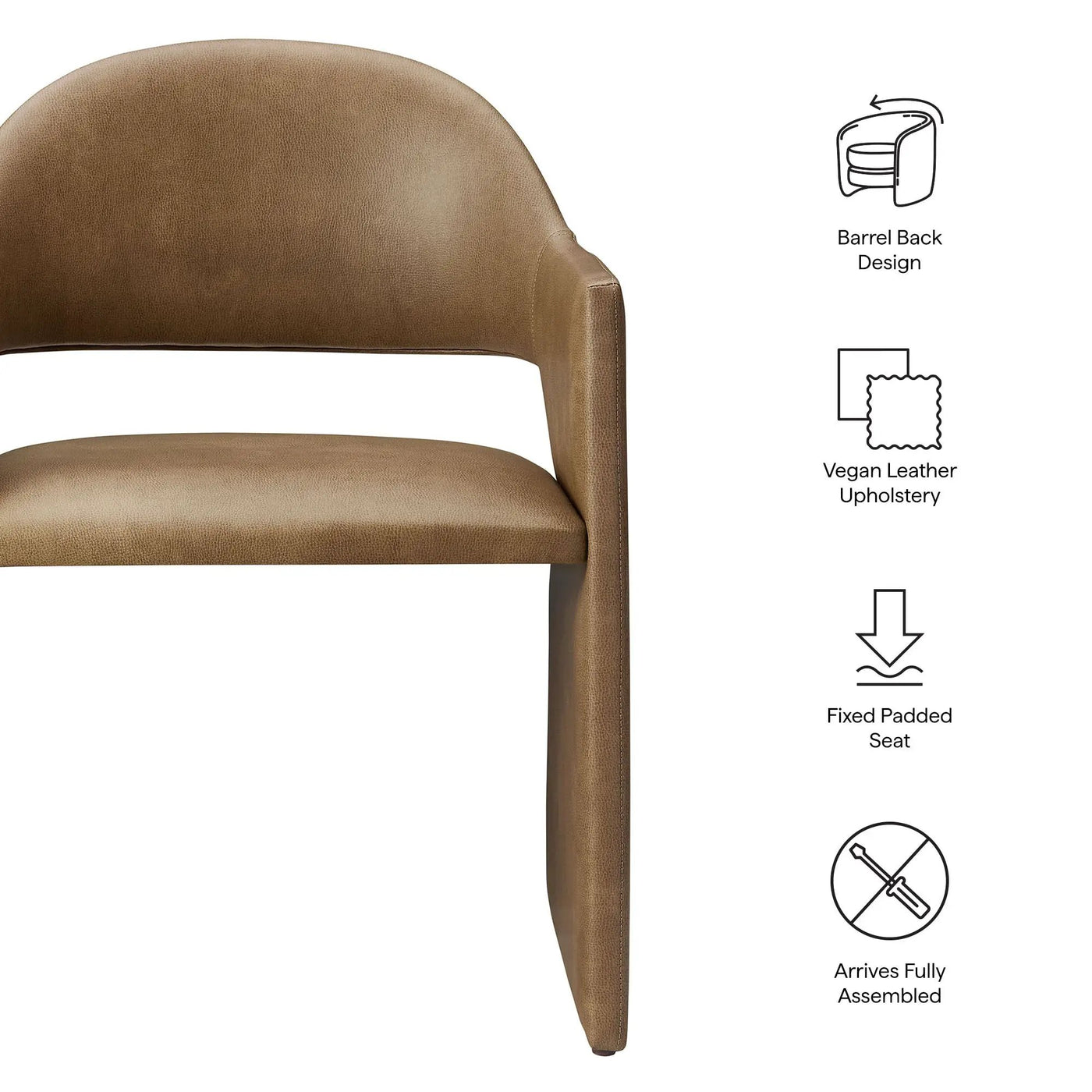 Talia Vegan Leather Dining Armchair by Modway by HouseOfZazla