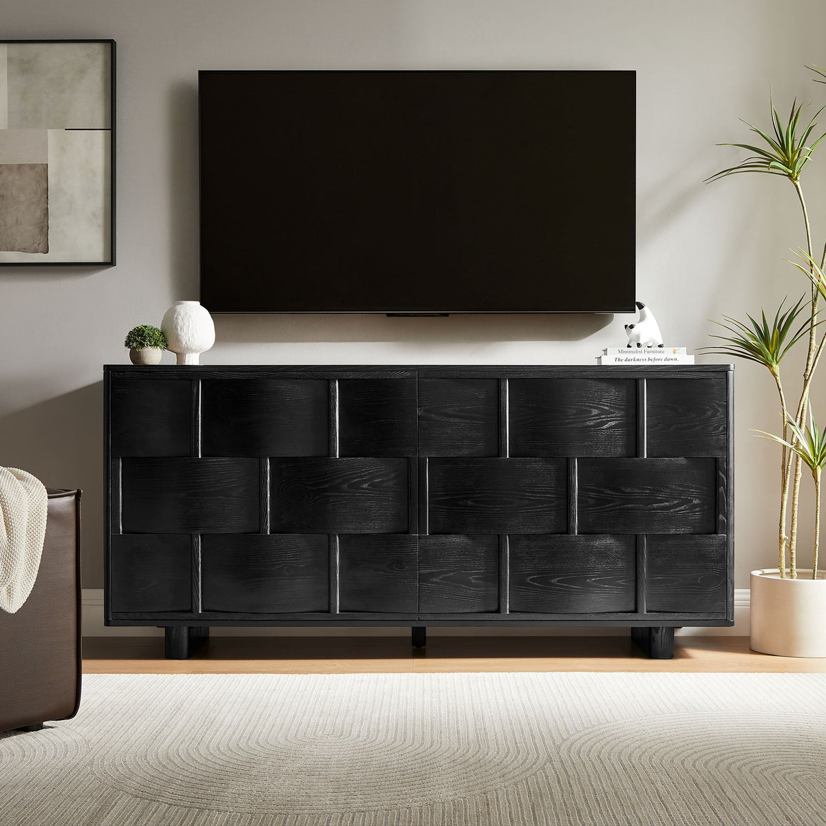 Foundry 71" Woven Design Buffet Storage Cabinet by Modway, photo 9 of 30