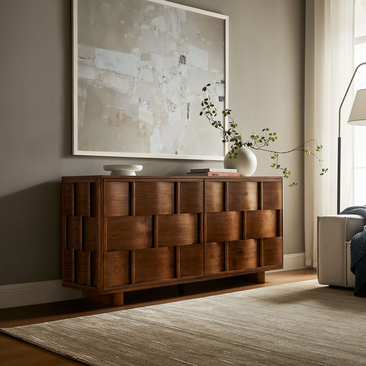 Foundry 71" Woven Design Buffet Storage Cabinet by Modway, photo 18 of 30