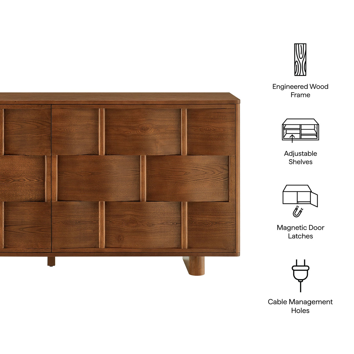 Foundry 71" Woven Design Buffet Storage Cabinet by Modway, photo 12 of 30